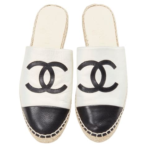 chanel mules white